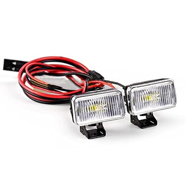 LICHIFIT 20MM Rectangular Spotlight Retro Simulation Electroplated Reflector Searchlight Headlight for 18 110 RC Car