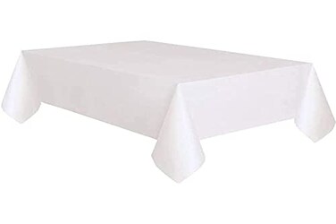 Unique Stunning White Solid Rectangular Paper-Poly Table Cover ,54"x108"- Premium, ElegantEasy-to-Clean Tablecloth - Perfect For PartiesEvents - Pack Of 1