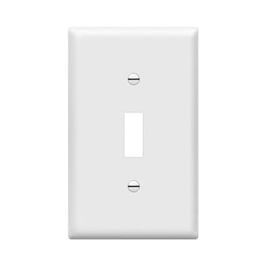 ENERLITES Toggle Light Switch Wall Plate, Gloss Finish, Size 1-Gang 4.50" x 2.76", Unbreakable Polycarbonate Thermoplastic, 8811-W, White