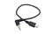 Duttek Right Angled 90 Degree 3-Pole 3.5mm DC Male AUX Audio Jack to Mini USB Male Microphone Adapter Cable-0.3m/Black