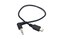 Duttek Right Angled 90 Degree 3-Pole 3.5mm DC Male AUX Audio Jack to Mini USB Male Microphone Adapter Cable-0.3m/Black