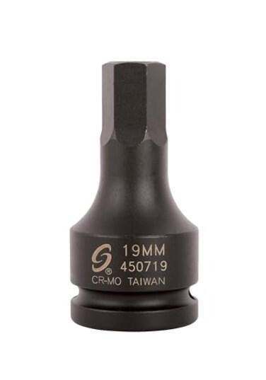 SUNEX TOOLS 450719 3/4-Inch Drive 19-mm Hex Driver Impact Socket