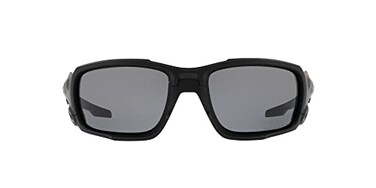 Oakley Mens OO9329 Ballistic Shocktube Rectangular Sunglasses, Matte Black/Grey Polarized, 61 mm