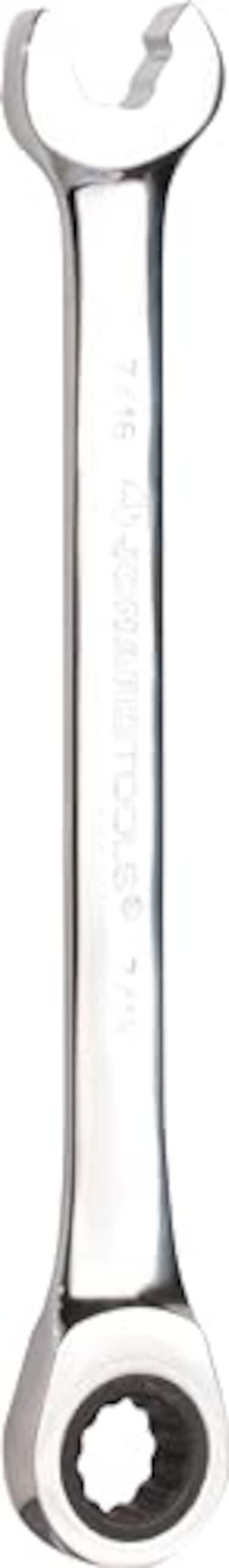 Jonard Tools ASW-R716, Ratcheting Combination Speed Wrench, Angled Head, 7/16