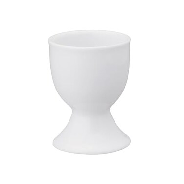 HIC Kitchen Single Egg Cup, Fine White Porcelain