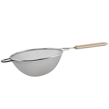 Winco MS2K-10D Strainer, 10.5-Inch Diameter, Double Fine Mesh, Medium, Stainless Steel, Tan