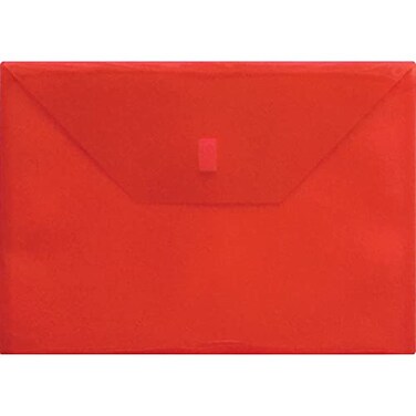 Lion Design-R-Line Poly Envelope, 9-3/8 x 13 Inches, Transparent Red, 1 Envelope ,22080-RD