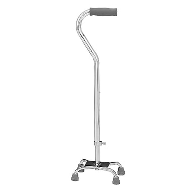 Carex Quad Cane with Small Base - Quad Walking Cane with Offset Cane Handle and Adjustable Height - 4 Tip Cane for Stability