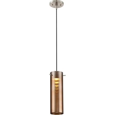 Satco Nuvo 62/955 One Light Mini Pendant, Pwt, Nckl, B/S, Slvr