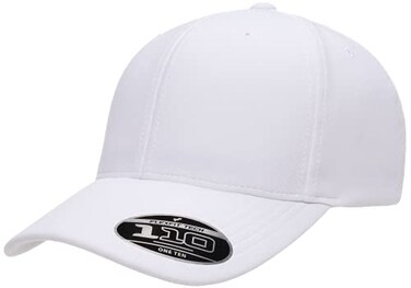 Flexfit 110 CoolDry Athletic Cap Hat, White, One Size
