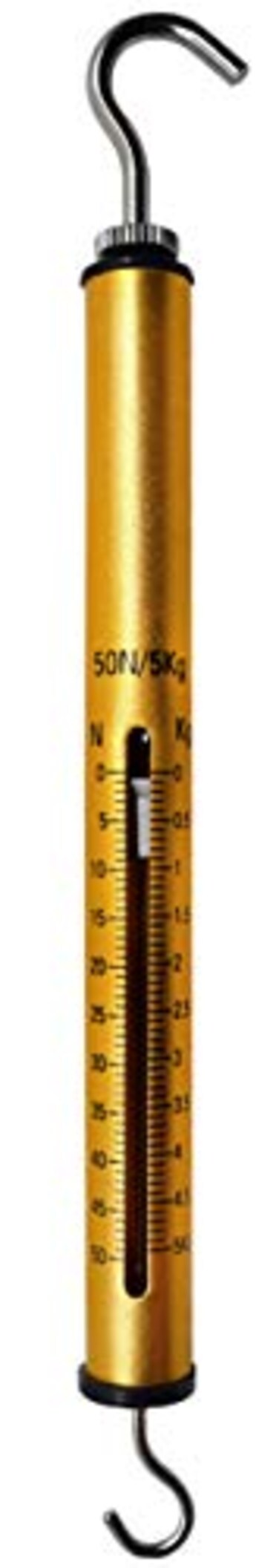 hBARSCI Economy Dynamometer, Aluminum - 5kg / 50N - Zero-Point Calibration Capability - High Resolution Scale, Spring Balance - Classroom Quality