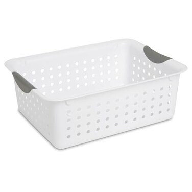 Sterilite Medium Ultra„Basket, Open Plastic Storage Bin, White, 6 Pack