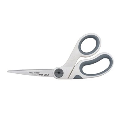 Westcott 8" Bent Titanium Bonded Non-Stick Craft Scissors with Adjustable Glide Feature ,16374