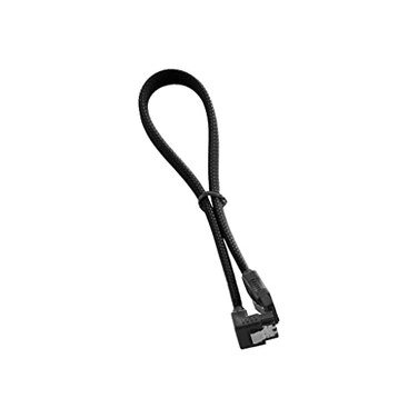 CableMod ModMesh Sleeved Right Angle SATA 3 Cable ,Black, 30cm
