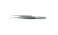 Medixplus Iris Dressing Forceps 4" Half Curved Serrated Tips