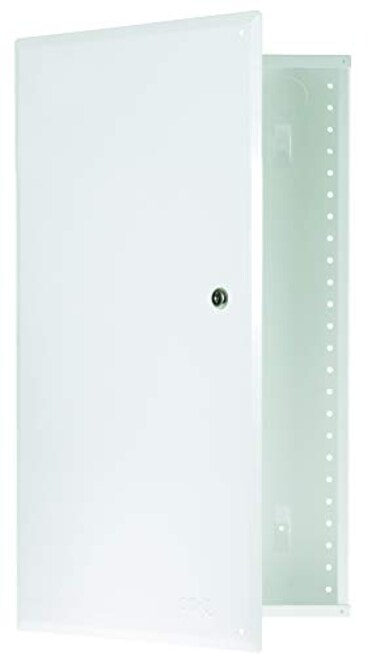 On-Q 42" Structured Media Enclosure with Hinged Cover Lock, 20 Gauge CRS, Versatile Mounting