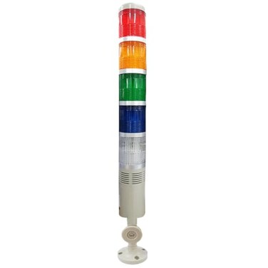 YJINGRUI 5 Stack LED Signal Tower Light, Industrial Flashing Light, 24V DC