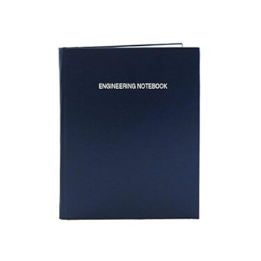 BookFactory Blue Engineering Notebook ,0.25" Grid, Hardbound, 168 Pages