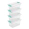 Sterilite Medium Clip Box Stackable Storage Bin with Latching Lid for Home, Office, School, Organize Paper, Notebooks, Crafts, Clear Lid, Base, 1-Pack