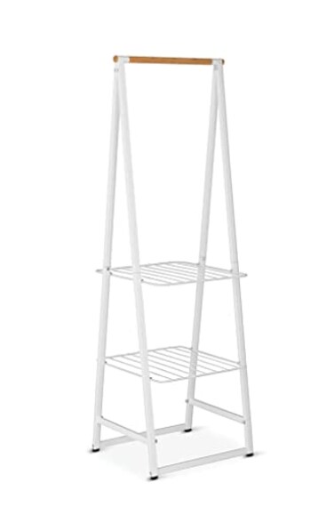 Brabantia - Linn Clothes Rack - Multi-Functional - Space Saver - Adjustable Shelves - Wardrobe Hanging - Drying Rack - Freestanding - Stable - White - Small