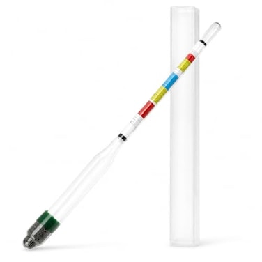 FastRack Triple-Scale Hydrometer - ABV Hydrometer - Specific Gravity Hydrometer to accurately Test ABV and the Specific Gravity of Your Wine, Beer, Mead or Kombucha