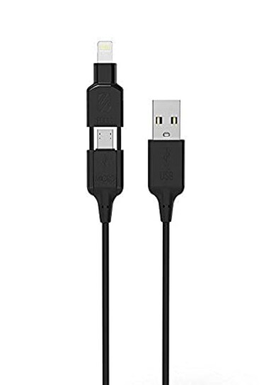SCOSCHE I3M Strikeline Pro 2-in-1 MFI Certified LightningMicro USB to USB ChargeSync Cable 3-ft. Black