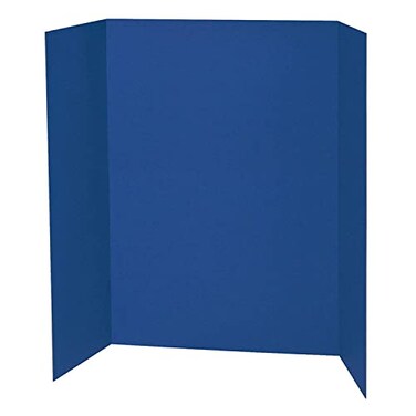 Pacon Spotlight 1 Ply Trifold Display Board, 48" Width x 36" Height, Blue