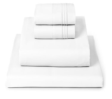 Mellanni Iconic 4-Piece, Ultra Soft Sheet Set ,King, White