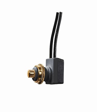 RV Designer S751 - Push Button On/Off - SPST Light Switch w/ 8" Leads, 10 A