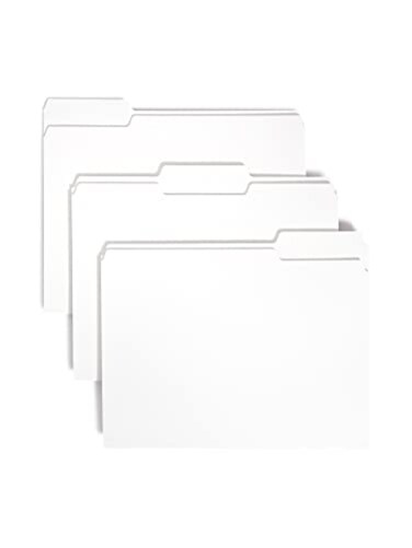 Smead Standard File Folders, 100 Count, White, 1/3-Cut Tabs, Letter Size ,12843