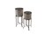 Creative Co-Op 2‘Piece Round Corrugated Metal Planters on Stands, Silver and Black