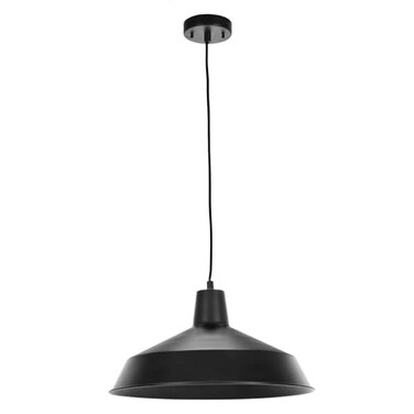GLOBE Electric 65155 1-Light Industrial Warehouse Pendant Lighting, Matte Black, Hanging Lamp, Hanging Lights, Ceiling Light Fixture