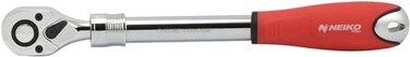 Neiko 03068A 1/2-Inch Drive Extendable Ratchet Handle72 Tooth Reversible Ratcheting Feature w/Soft Grip Handle12 to 17-1/2 Lengths, Red