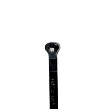 ThomasBetts Thomas and Betts TY523MX Cable Tie 18lb 4" Ultraviolet Resistant Black Nylon, Stainless Steel Locking Device, 100 Pack