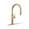 KOHLER 22972-2MB Crue Pull Down Kitchen Faucet, Pull-Down Sprayer, Vibrant Brushed Moderne Brass