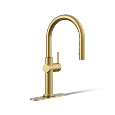 KOHLER 22972-2MB Crue Pull Down Kitchen Faucet, Pull-Down Sprayer, Vibrant Brushed Moderne Brass