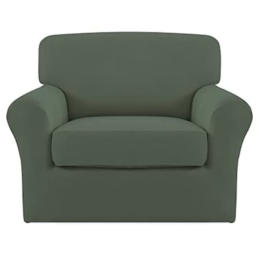 Easy-Going 2 Pieces Stretch Sofa Slipcover for Armchair Washable