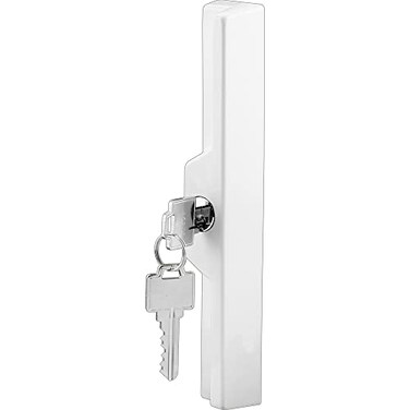 Prime-Line C 1120 Sliding Door Outside Pull, with Key, White Diecast ,Single Pack