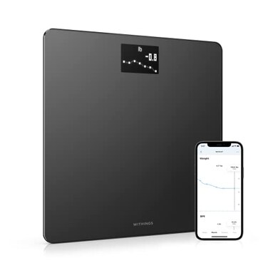 Withings Body - Digital Wi-Fi Smart Scale with Automatic Smartphone App Sync, BMI, Multi-User Friendly, with Pregnancy TrackerBaby Mode