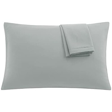 uxcell Microfiber Pillowcases Set of 2, Zipper King 20x36 Grey