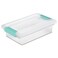 Sterilite Small Clip Box, Stackable Small Storage Bin with Latching Lid, Plastic Container to Organize Office, Crafts, Clear Base and Lid, ,Pack of 6
