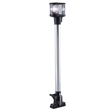 Perko 1184DP0CHR Vertical-Mount Fold-Down Combination Masthead/White All-Round Light - 14" Height
