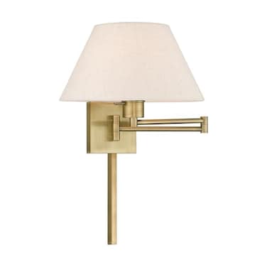 Livex Lighting 40038-01 1-Light Swing Arm Wall Light, Antique Brass