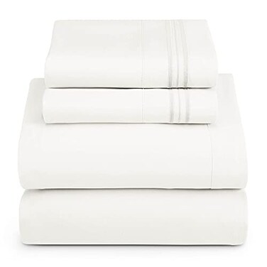 HearthHarbor Twin Size Sheets - 3 Piece Bed Sheet Set, Hotel Luxury Double Brushed Bed Sheets - Extra Soft Bedding SheetsPillowcases, Twin, White