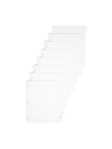 Smead White Binder Index Dividers, 3 Ring Binder Dividers with Tabs, 8-Tab