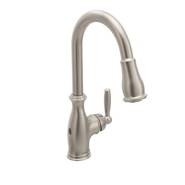 Moen Brantford Spot Resist Stainless Motionsense Wave Touchless One-Handle Pulldown Kitchen Faucet Featuring Power Clean and Reflex Docking System, 7185EWSRS