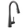 Moen Sleek Matte Black Pulldown Kitchen Faucet Featuring Pull Down Sprayer with Power Boost, High Arc Modern Kitchen Faucet, One-Handle Easy Installation, 7864BL