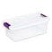 Sterilite 6 Qt ClearView Latch Storage Box Stackable Bin with Latching Lid, Plastic Container to Organize Shoes in Closet, Clear ,24 Pack