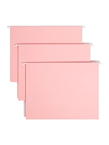 Smead Hanging File Folders with Tabs, Letter Size, Pink, 25 Count