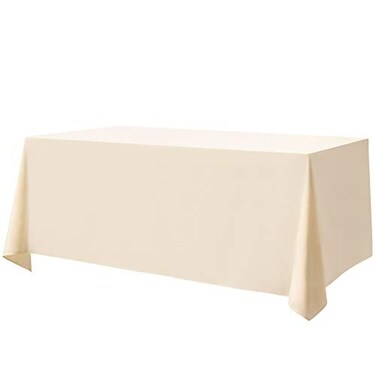 Surmente 90x132 Inch Ivory Tablecloth for 6-8 Foot Rectangle Tables
